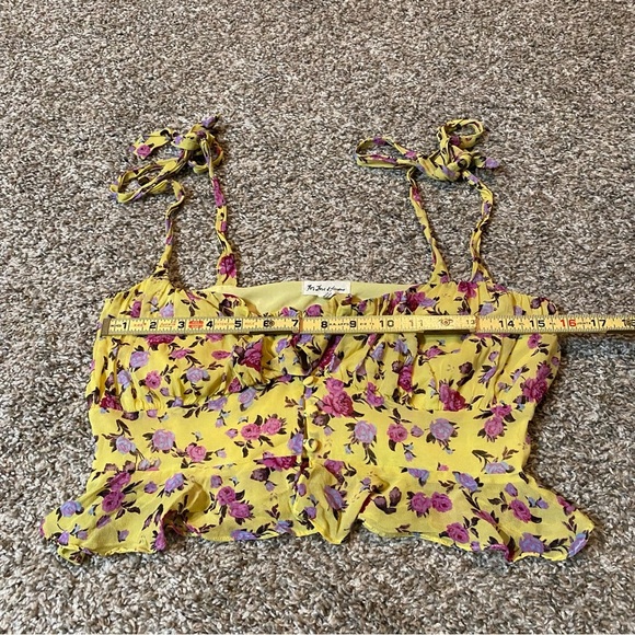FOR LOVE & LEMONS Beaumont Top in Yellow Floral Size Small - Picture 7 of 10